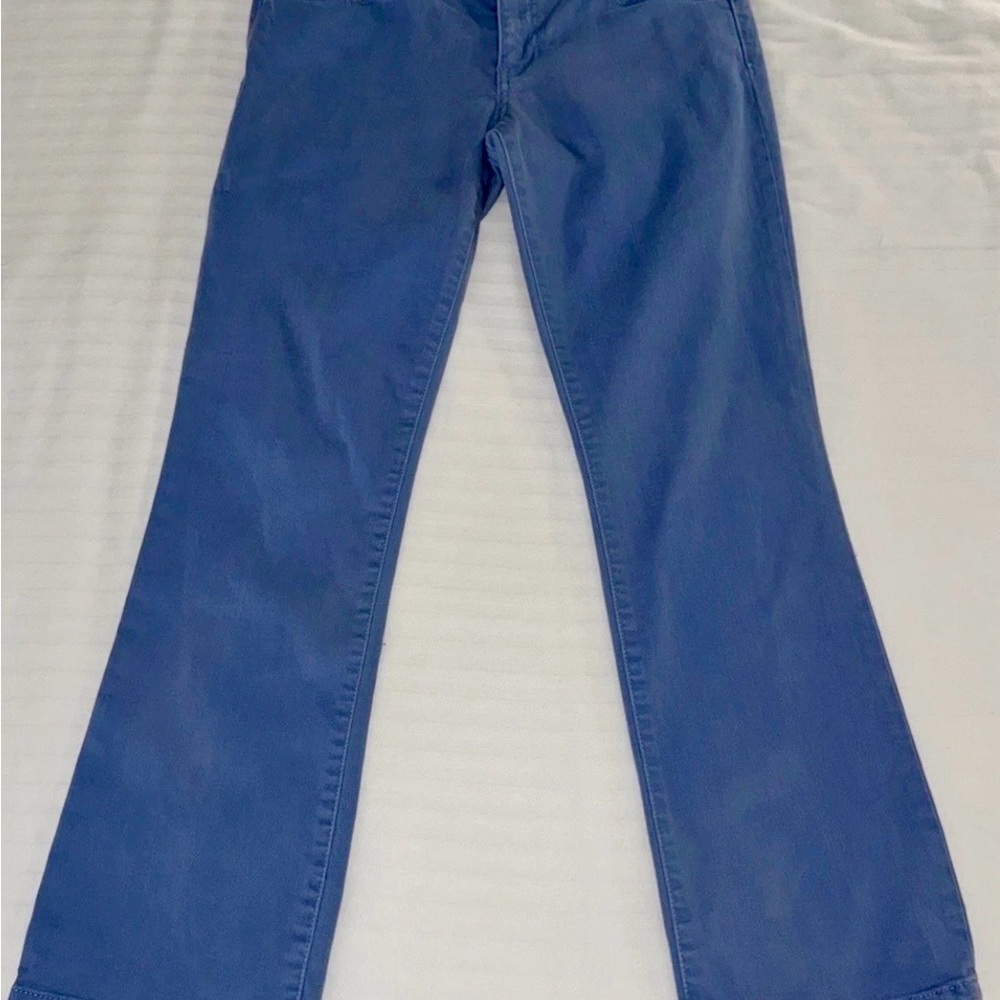 Tory Burch Magda Cropped Slim Boot Faded wedge Blue Jeans Size 28 Ankle Jean